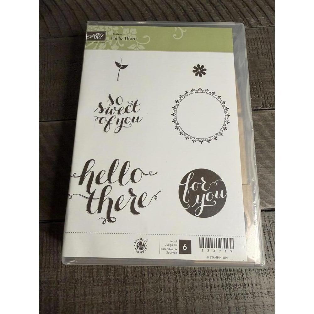 Stampin’ Up Hello wood block rubber stamp set